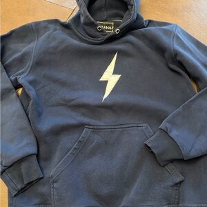 Bruce Bolt Navy Hoodie with Lightning Design